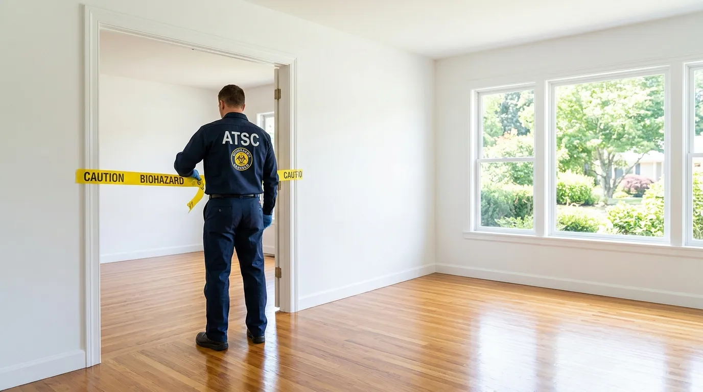 Certified biohazard cleanup crew performing Decomposition Cleanup in Westport